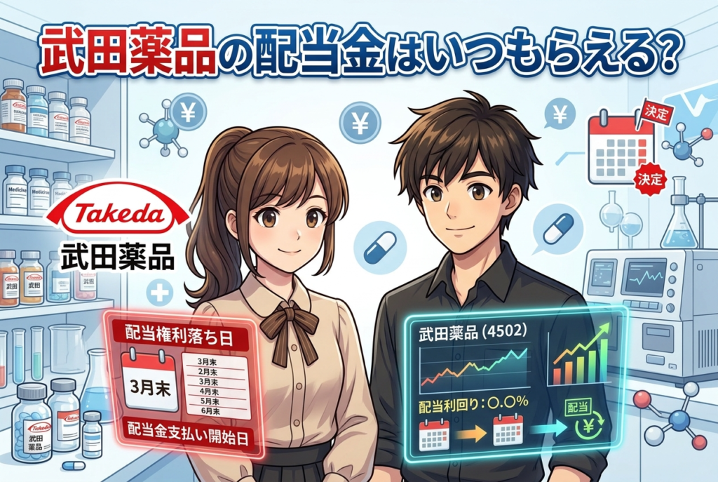 武田薬品の配当金はいつもらえる？時期・1株いくら・買い方を初心者向けに解説【4502】